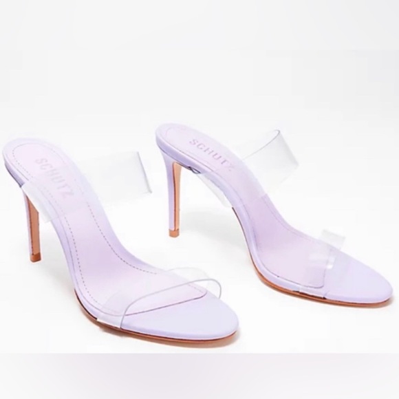 NWT SCHUTZ vinyl ariella heels in smoky grape size 9 - Picture 2 of 15